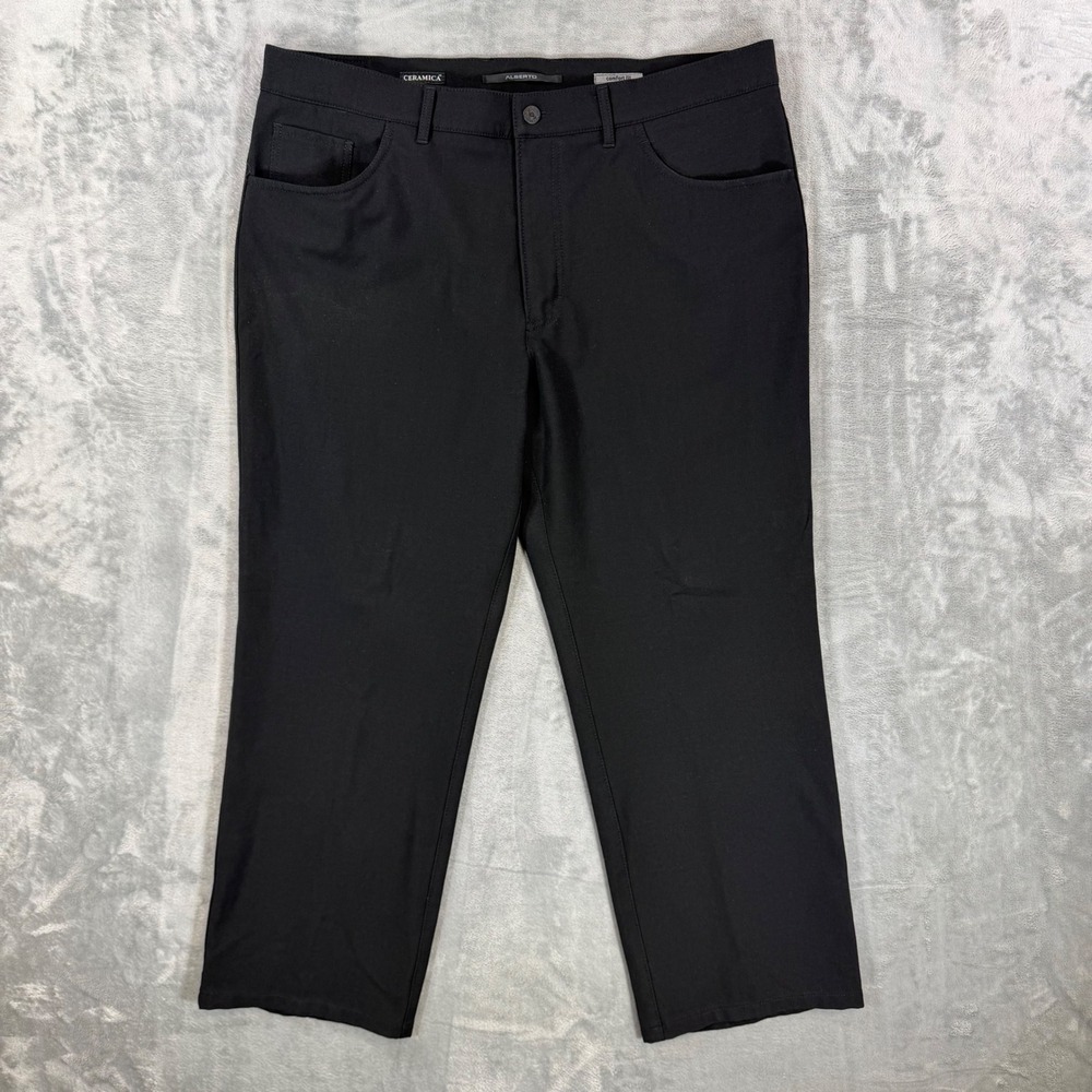 Alberto Tom Ceramica Comfort Fit Pants Men's Size 56 (US Size 40x30) Black Pants